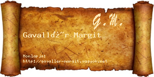 Gavallér Margit névjegykártya